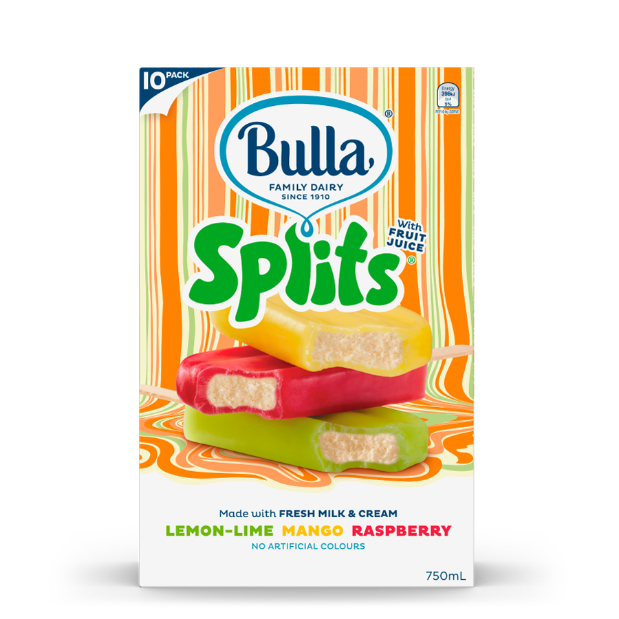 Bulla Splits LemonLime Mango Raspberry 10 Pack Bulla Foodservice