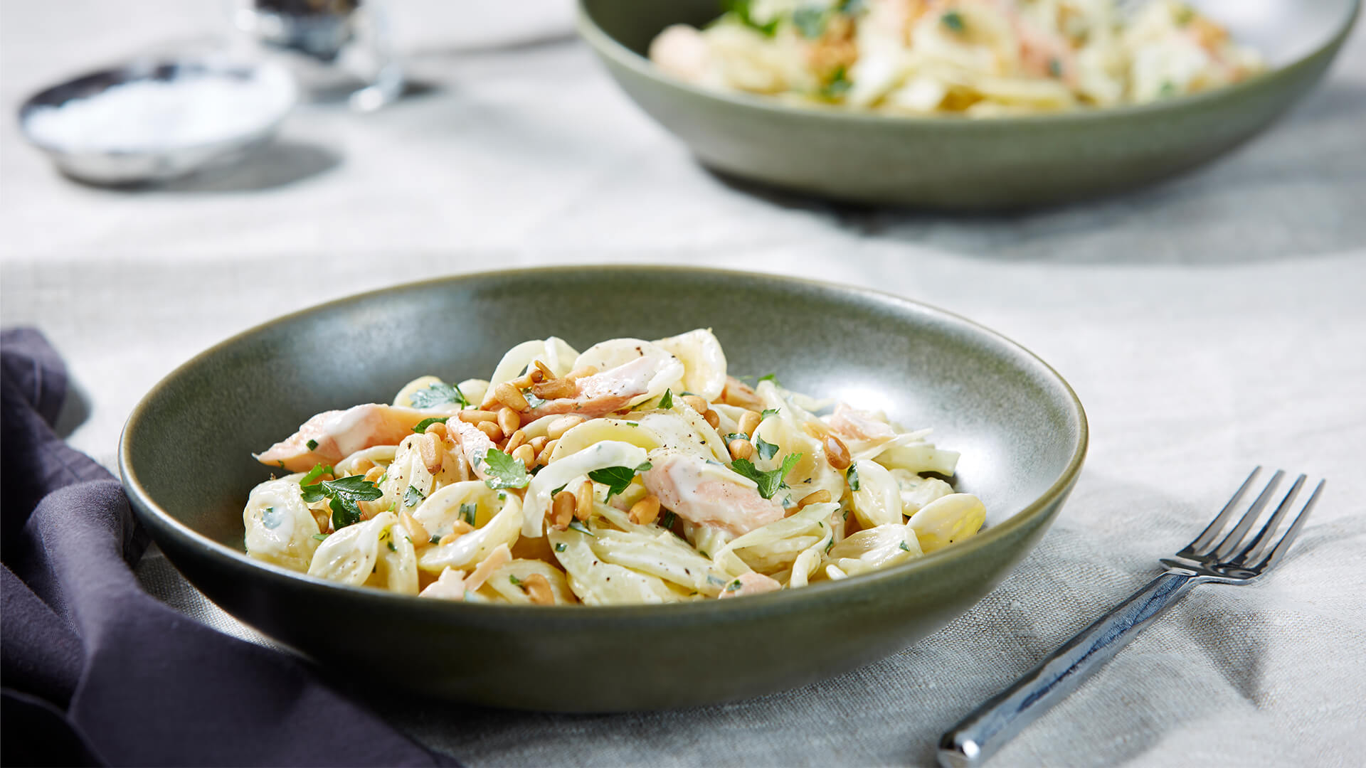 orecchiette with creamy smoked trout & fennel | Bulla Foodservice