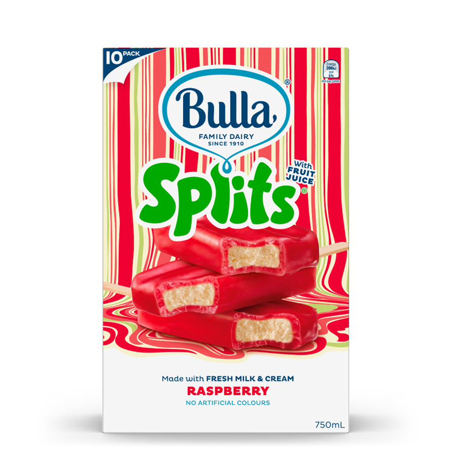 Bulla Splits Raspberry 10 Pack Bulla Foodservice