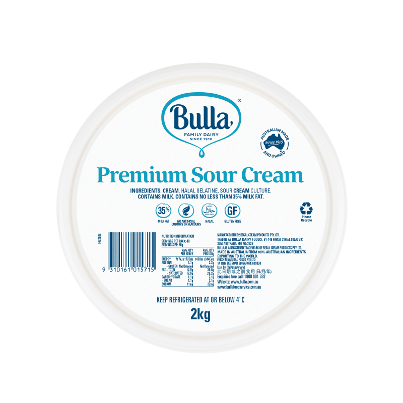 Sour cream, cottage cheese & heirloom tomato tart Bulla Foodservice
