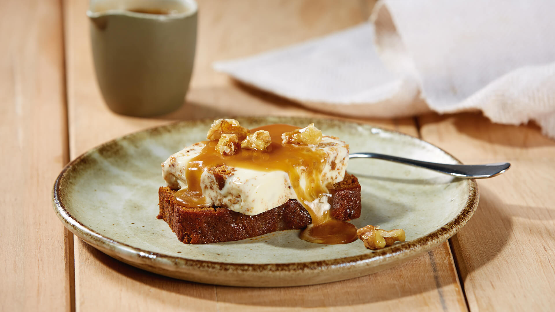 sticky date ice cream with butterscotch sauce Bulla Foodservice