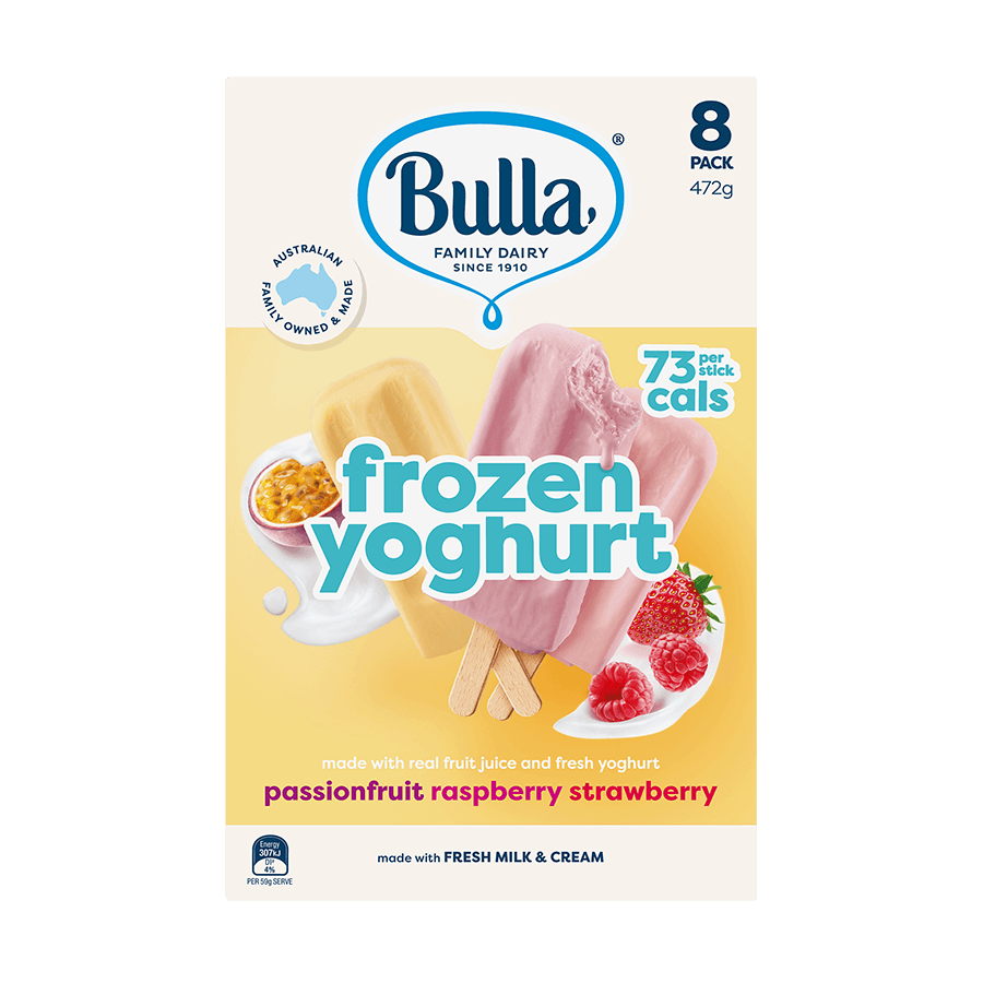 Bulla Frozen Yoghurt Strawberry Passionfruit Raspberry 8 Pack Bulla Foodservice