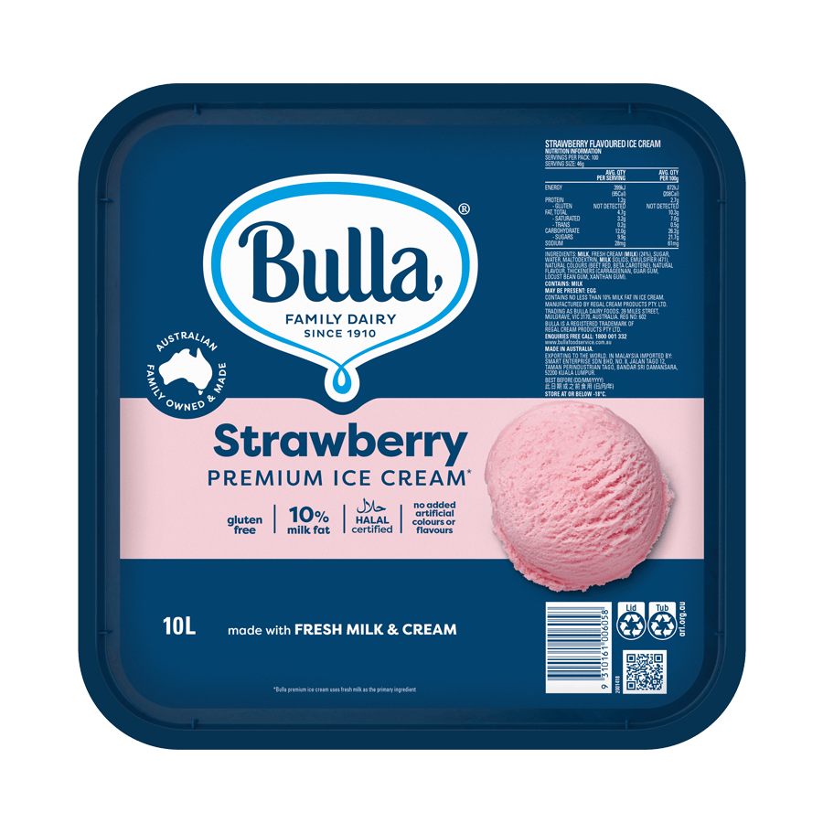 Bulla Ice Cream Strawberry 10L