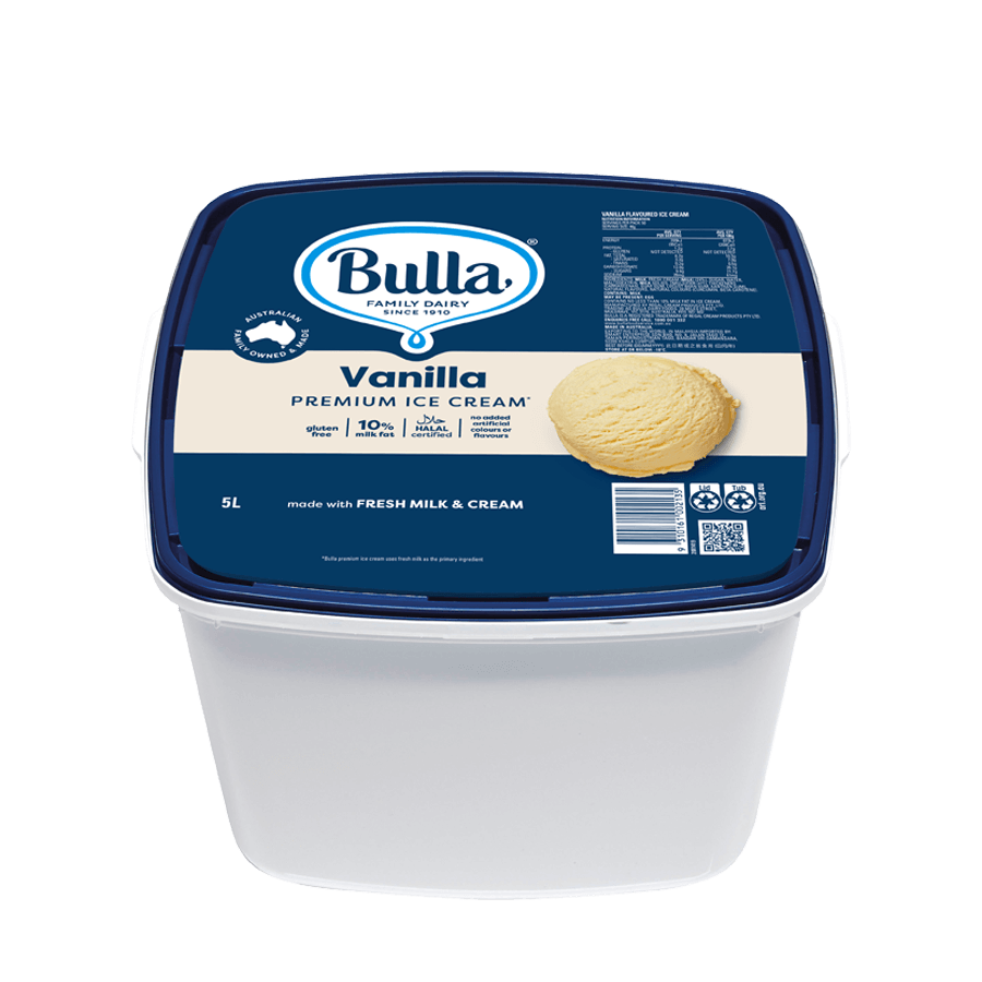 Bulla Ice Cream Vanilla 10L Bulla Foodservice