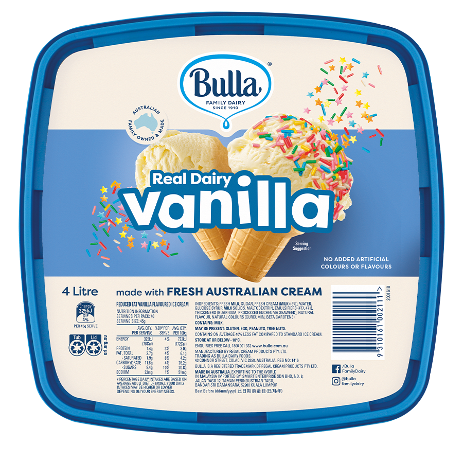Bulla Real Dairy Vanilla 4L