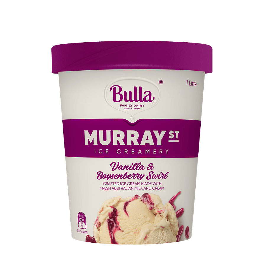 Bulla Murray Street Ice Creamery Vanilla & Boysenberry Swirl 1L